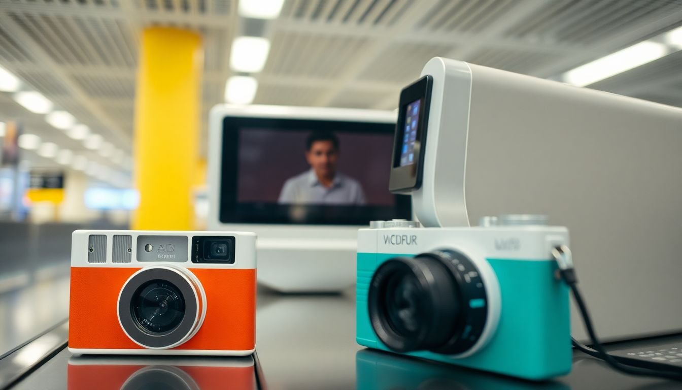 0_A_close-up_shot_of_a_disposable_camera_next_to_an_airport_security_scanner