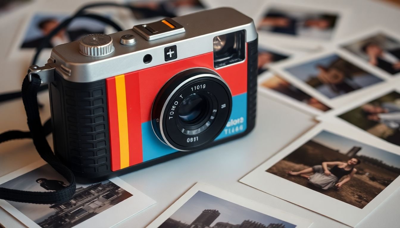 0_A_vintage_disposable_camera_sitting_on_a_table_with_old_photographs_scattered_around